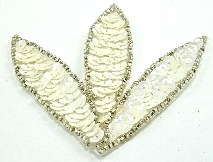 Choice of Color Leaf with Sequins and Silver Beads 3" x 3"