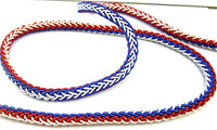 Trim Red White and Blue Rope Style Rayon/Cotton 1/4