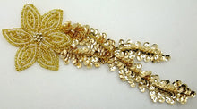 Load image into Gallery viewer, Flower with Sequin Trail Made with Beads 9&quot; x 3.5&quot;