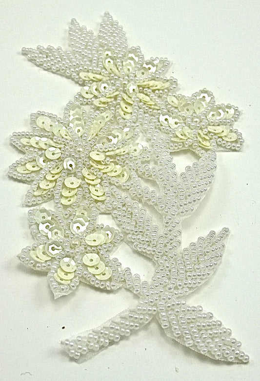 Choice of color Flower with Sequins and Beads 6" x 3.5"