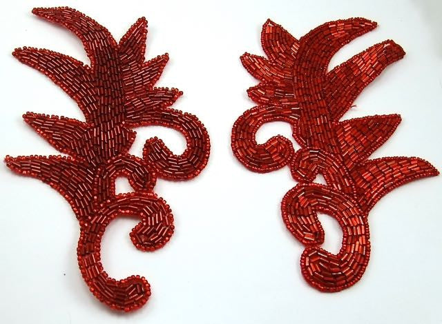 Leaf Pair with Red Beads 7