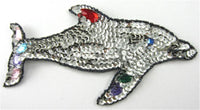 Dolphin with Silver Sequins and Beads 4