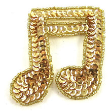 Load image into Gallery viewer, Double Note Gold Beads and Sequins 2.5&quot; x 2.5&quot;