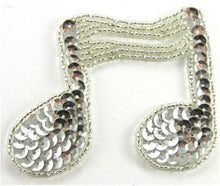 Load image into Gallery viewer, Double Note with Silver Sequins and Beads 2.5&quot; x 3&quot;&quot;