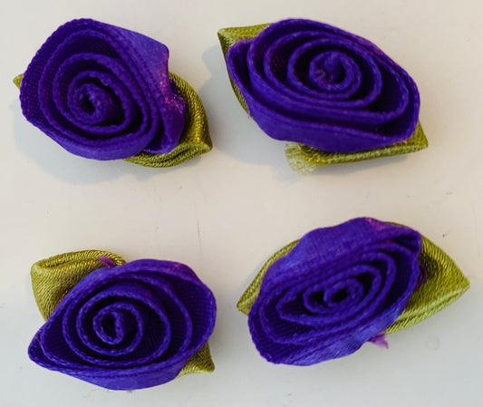 Flower Tiny Pair w/ Satin 1"