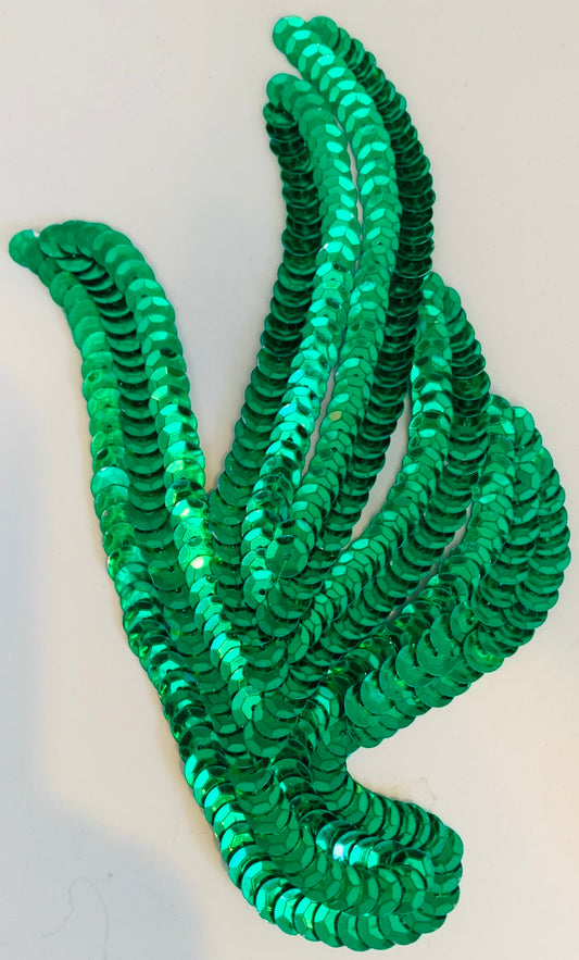 Leaf Single with Green Sequins* 6" x 3"