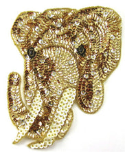 Load image into Gallery viewer, Elephant Gold Sequins and Beads 3.5&quot; x 2.5&quot;