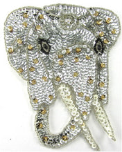 Load image into Gallery viewer, Elephant with Silver and Gold 6.25&quot; x 5&quot;