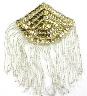 Epaulet with Gold Sequins and Silver Beads 3.25