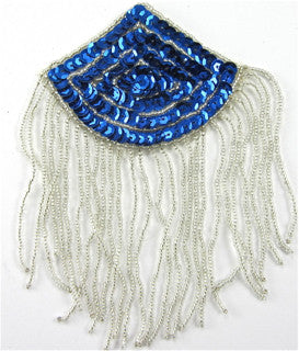 Epaulet with Royal Blue Sequins and Silver Beads 6