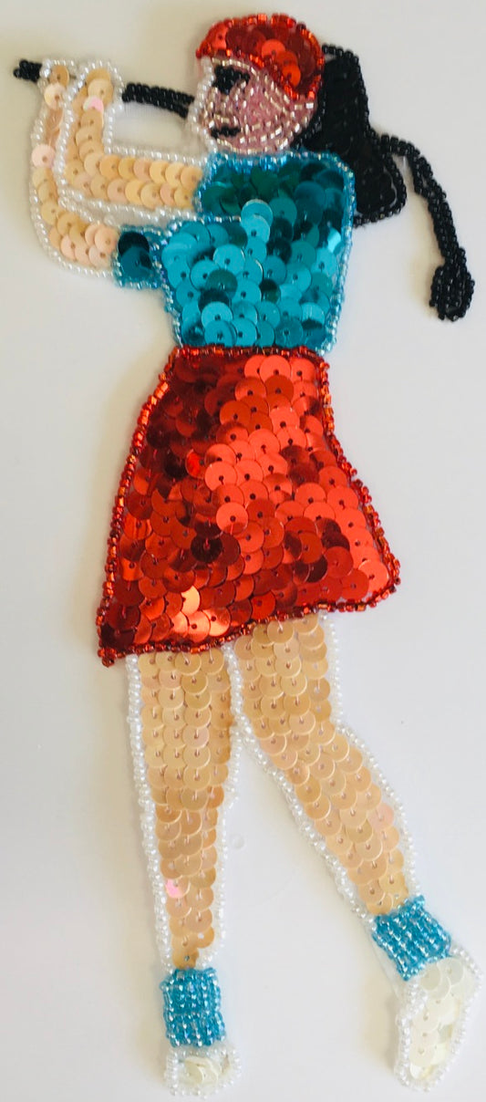 Golfer Woman Swinging 8.5" x 3.5"