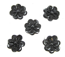 Load image into Gallery viewer, Flower Set of 5 Black Sequins and Beads 1&quot;