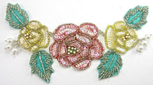 Load image into Gallery viewer, Flower Spray with Yellow Pink Turquoise Sequins and Beads