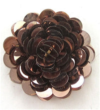 Load image into Gallery viewer, Flower with High Rise Round Bronze Sequins 2&quot;