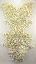 Load image into Gallery viewer, Designer Motif Full body Applique with Iridescent Yellowish Sequins and Beads 17&quot; x 10.5&quot;