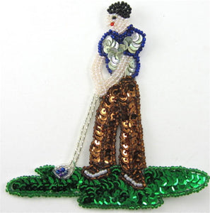 Golf Pro with Sequins and Beads 4.5"x 4.5"