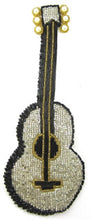 Load image into Gallery viewer, Guitar with Silver Gold and Black Beads 6&quot; x 2&quot;