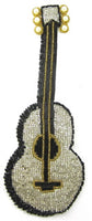 Guitar with Silver Gold and Black Beads 6