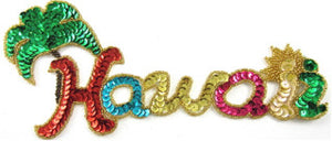 Hawaii with MulitColored Sequins and Beads 4.5" x 8.5"