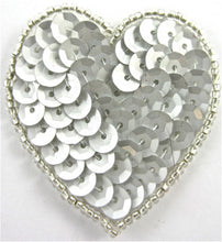 Load image into Gallery viewer, Heart with Grey Sequins and Beads 2&quot;