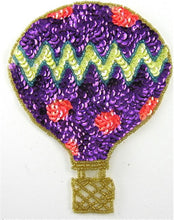 Load image into Gallery viewer, Hot Air Balloon with Purple Yellow Orange Sequins 5.5&quot; x 4.5&quot;