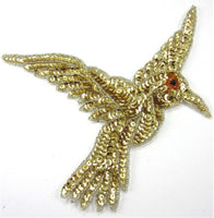Hummingbird with Gold Sequins and Beads 3