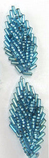 Leaf set of 2 Turquoise Beads 1.5" x 1/2" each