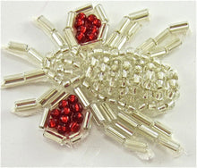 Load image into Gallery viewer, Fly with Red Beaded Wings and Silver Beads 1.5&quot;