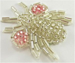 Fly with Pink Beads and Silver Beads 1.5"