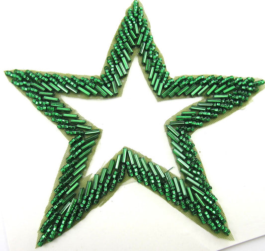 Star with Cut out Green Beads 5" x 5"