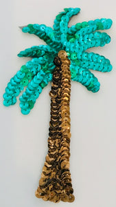 Palm Tree THREE CHOICES OF COLOR Lime, Green, Turquoise 5.5" X 3"