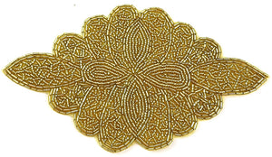 Designer Motif with Gold Beads 8" x 5"