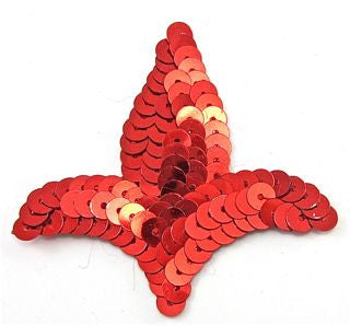 Designer Motif with Red Sequins 2" x 2"