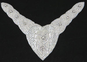Designer Motif Collar with Iridescent beads and Rhinestones 8" x 6.5"