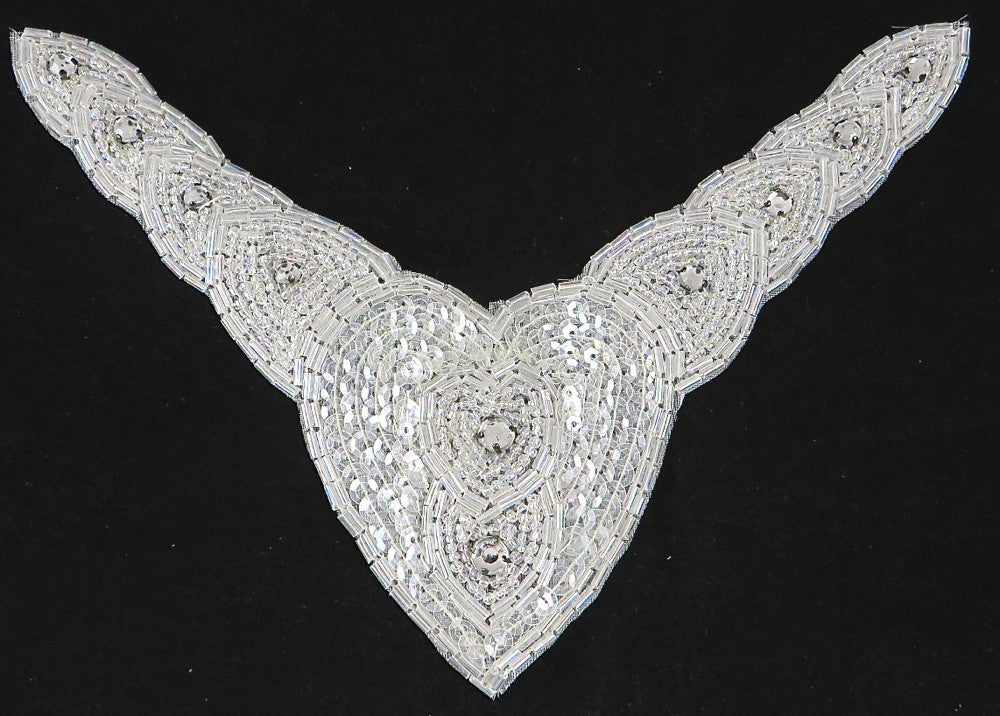 Designer Motif Collar with Iridescent beads and Rhinestones 8