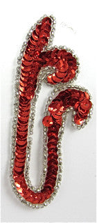 Designer Motif Red with Silver Beads 4" x 1.2"