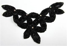 Load image into Gallery viewer, Designer Motif Black Beaded Neck Line and Rhinestones 7.5&quot; x 5&quot;