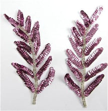 Load image into Gallery viewer, Leaf Pair with Pinkish Mauve Sequin 6&quot; x 3&quot;