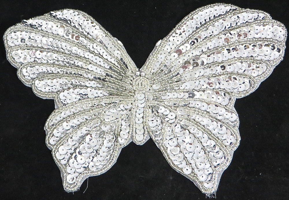 Butterfly with Silver Sequins and Beads 6