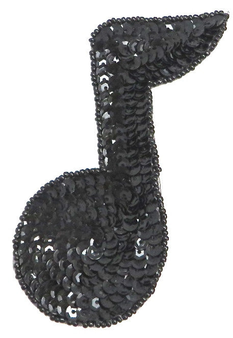 Single Note Black Sequins 4" x 3"