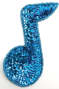Single Note with Turquoise Sequins and Beads 3.25" x 2.5"