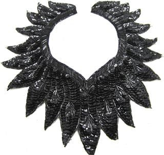 Designer Motif Neck Line with Black Sequins and Beads 11