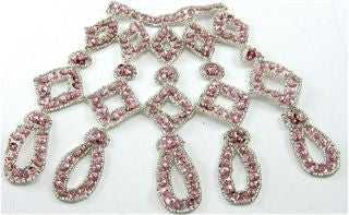 Designer Motif with Pink Sequins and Beads 6.5" x 7.5"