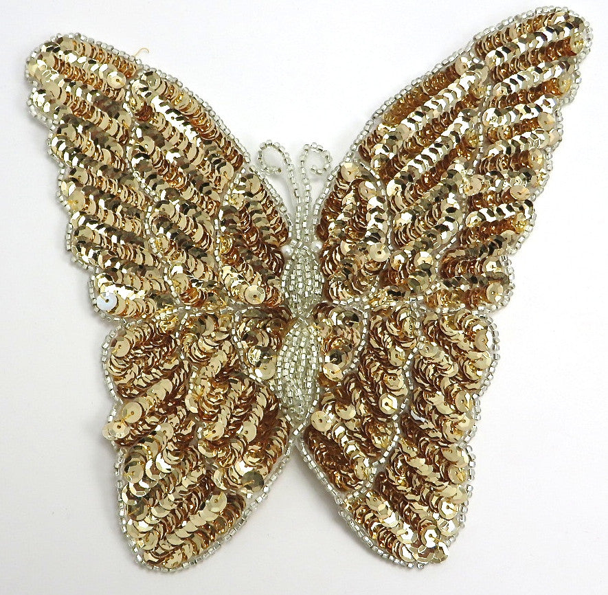 Butterfly with Gold Sequins and Silver Beads 8