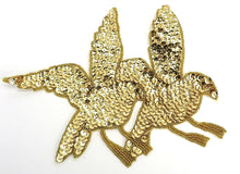 Load image into Gallery viewer, Double Gold Beaded Birds 7&quot; x 7.5&quot;