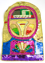 Load image into Gallery viewer, Juke Box with Gold Blue Fuchsia Sequins 7&quot; x 4.75&quot;
