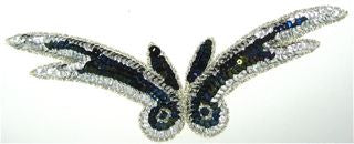 Design Motif with Black and white Sequins and Beads 9" x 3"