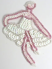 Load image into Gallery viewer, Ballerina with Pink and White Sequins 4&quot;x 3.25&quot; - Sequinappliques.com