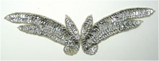 Design Motif with Silver Sequins and Silver Beads 9" x 3"