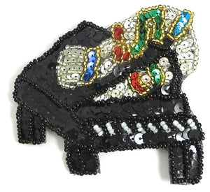Piano with Multi-Colored Sequins and Beads 3" x 3.5"